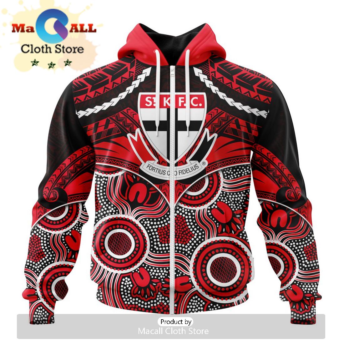 AFL St Kilda Football Club Special Indigenous Mix Polynesian Hoodie