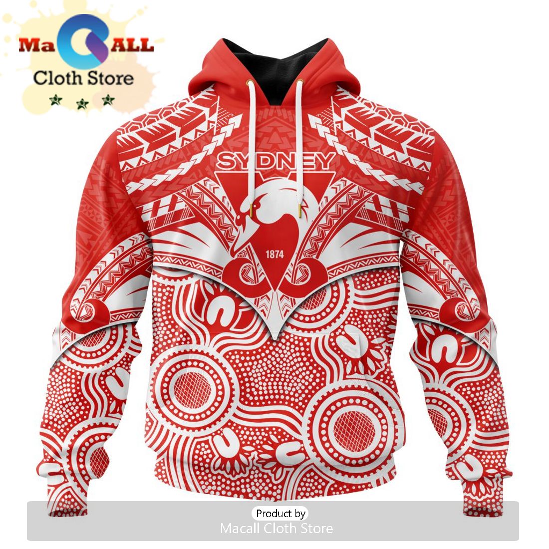 AFL Sydney Swans Special Indigenous Mix Polynesian Hoodie