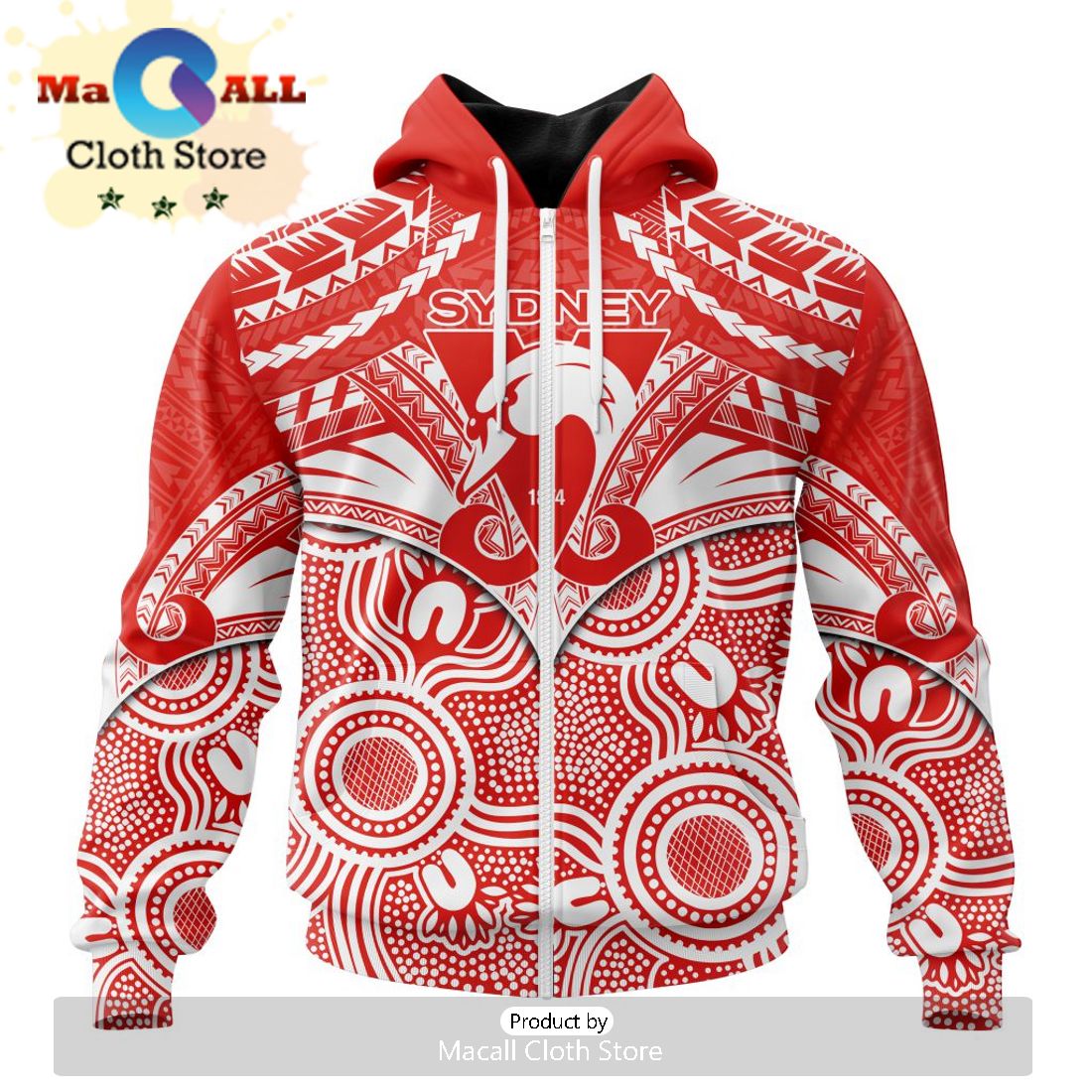 AFL Sydney Swans Special Indigenous Mix Polynesian Hoodie