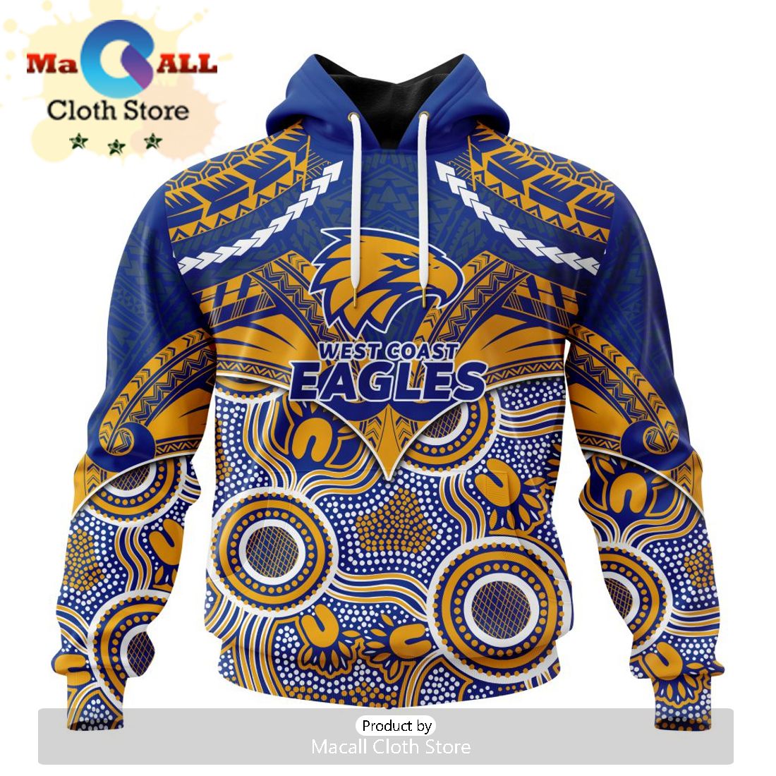AFL West Coast Eagles Special Indigenous Mix Polynesian Hoodie