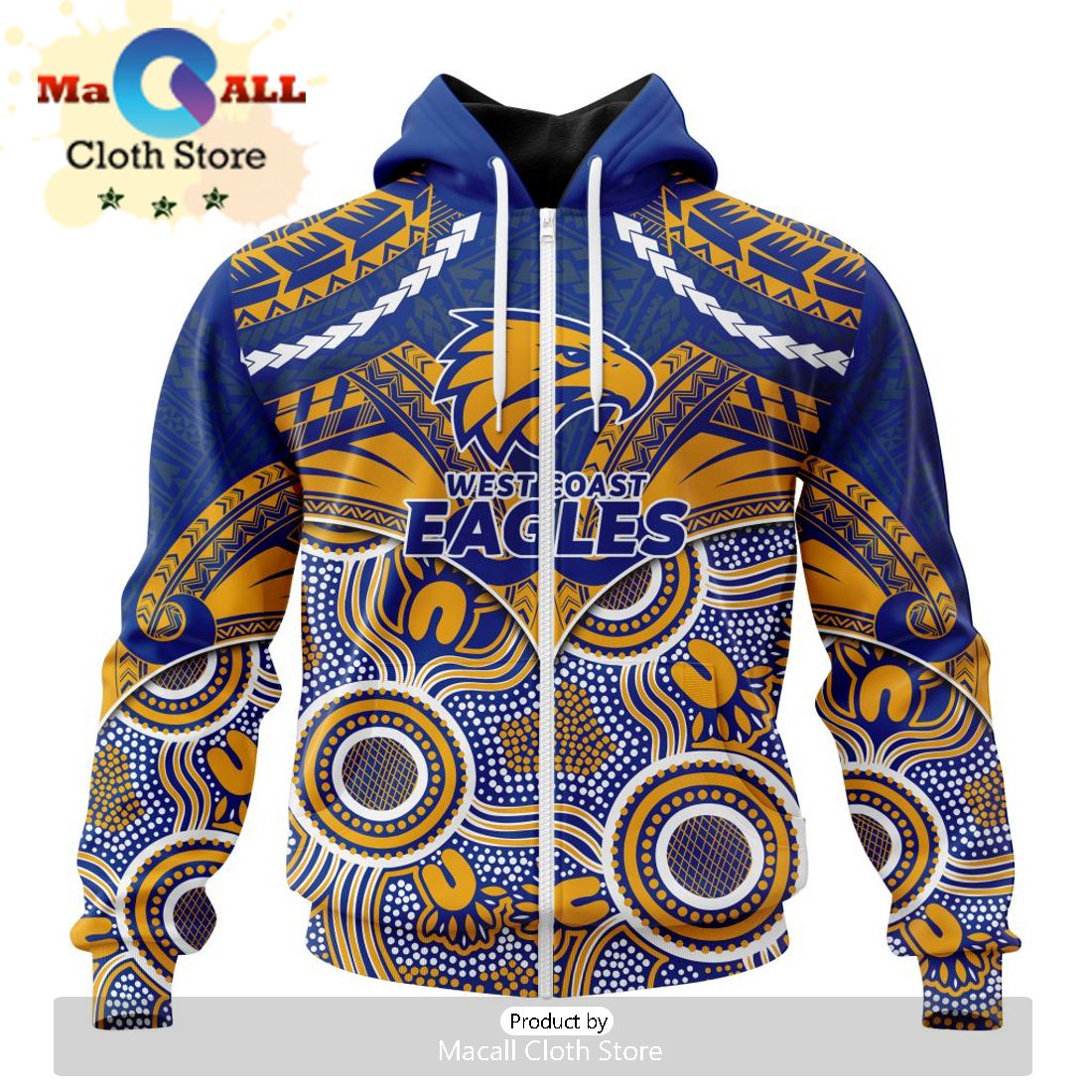 AFL West Coast Eagles Special Indigenous Mix Polynesian Hoodie