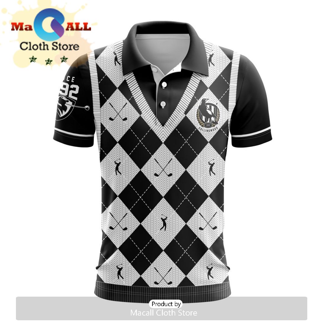 AFL Collingwood Football Club Special Golf Polo Design