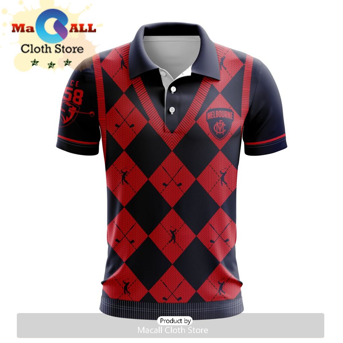 AFL Melbourne Football Club Special Golf Polo Design