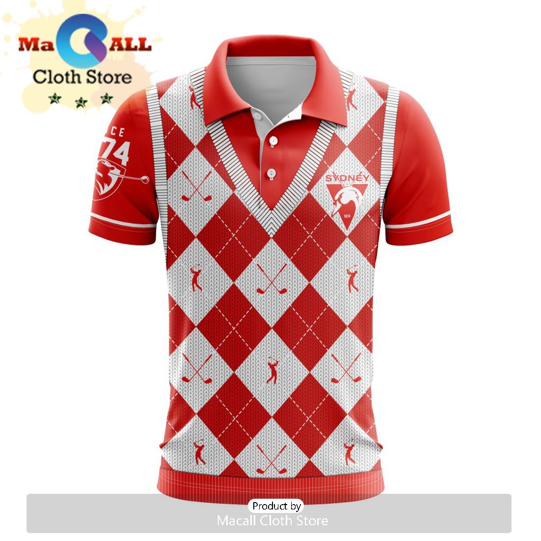 AFL Sydney Swans Special Golf Polo Design