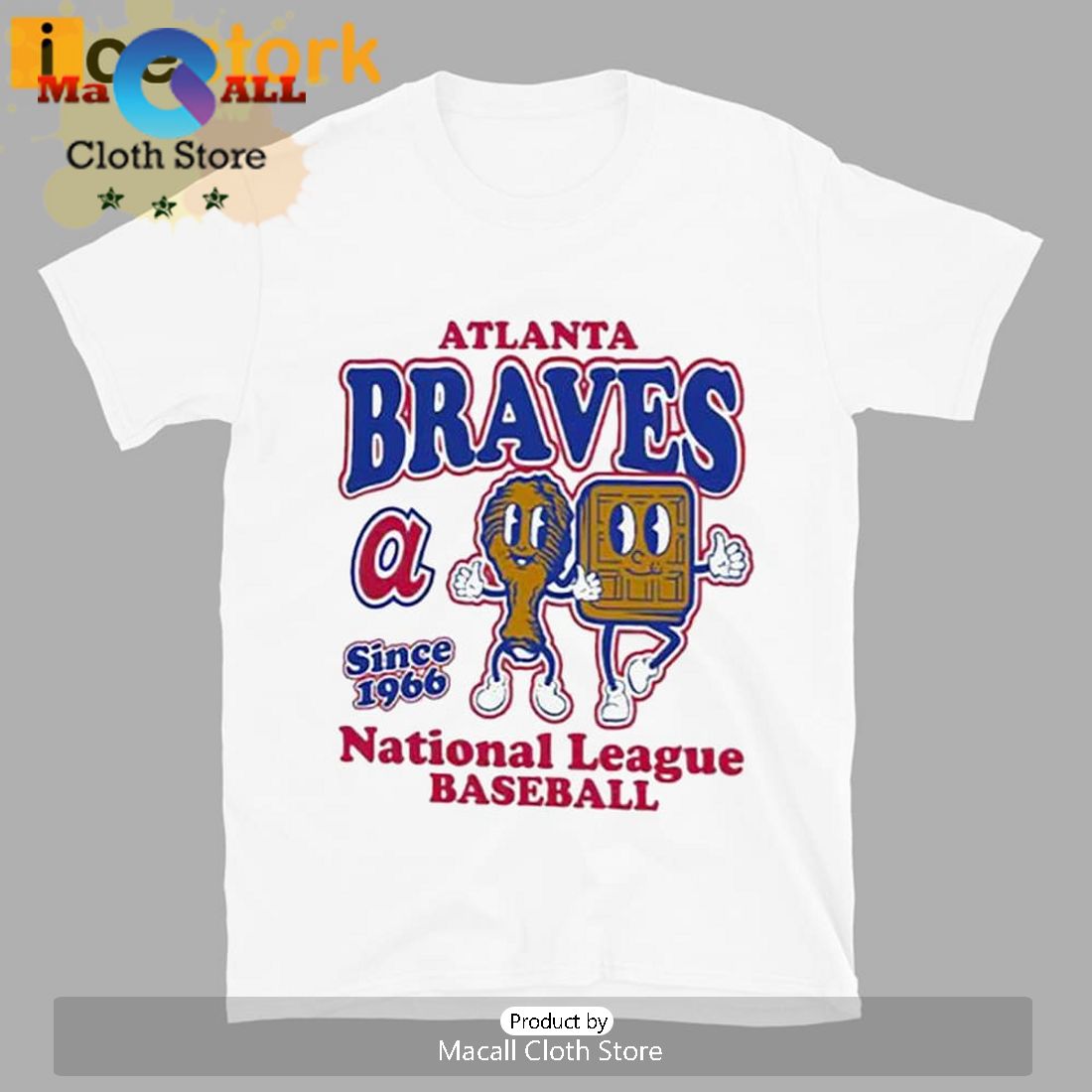 Braves Mitchell And Ness Cooperstown Collection Food Concessions T-Shirt