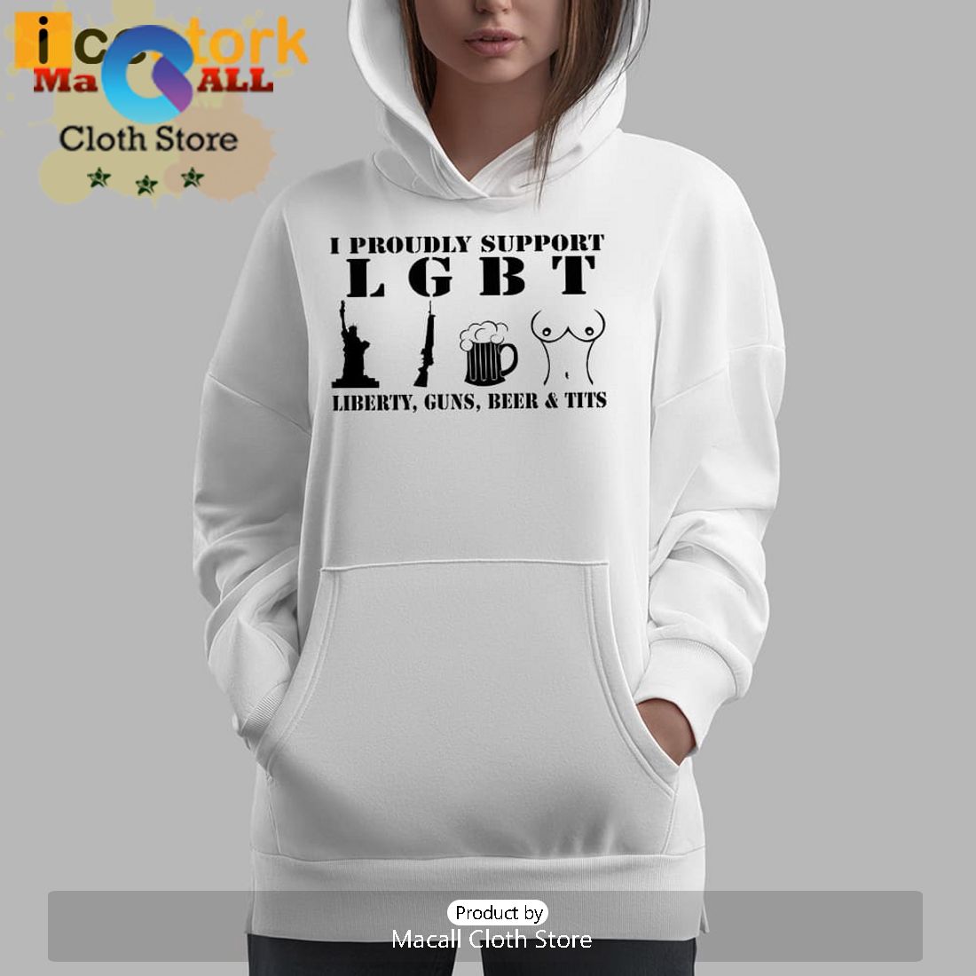 I Proudly Support LGBT Liberty Guns Beer Tits T-Shirt