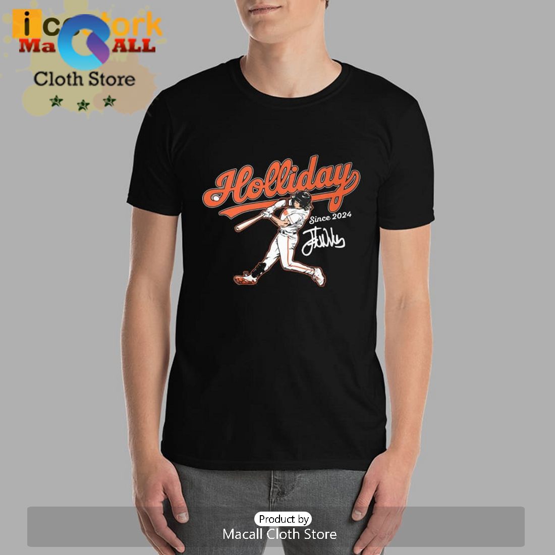 Jackson Holliday Orioles Baseball Slugger Swing T-Shirt