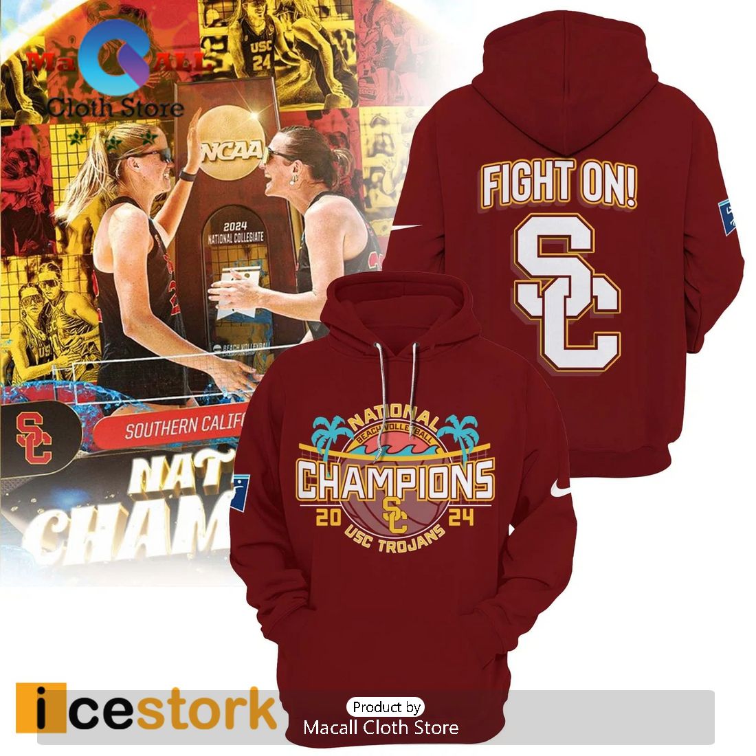 Trojans 2024 Beach Volleyball National Champions Hoodie