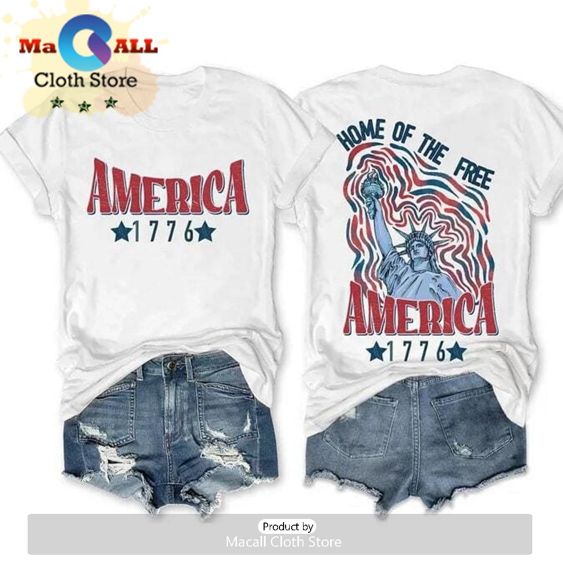 Women’s America 1776 Print Shirt