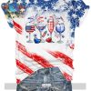Women’s Independence Day Rooster Print Casual Shirt