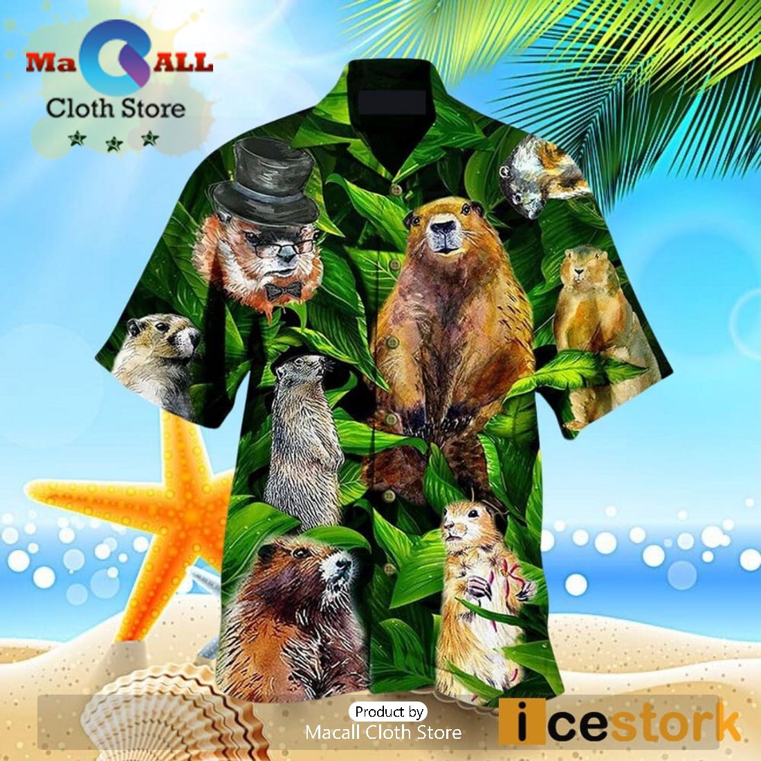 Ferret Animals LoveLy Dovely Leaves Hawaiian Shirt