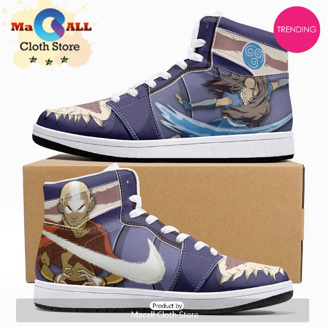 Aang And Katara Avatar JD1 High Top Shoes