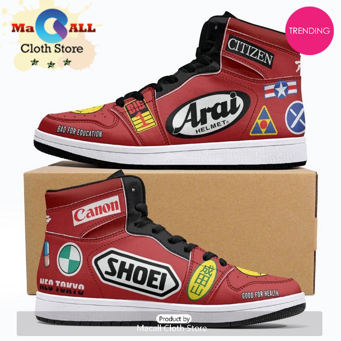 Akira Kaneda Bike Decals JD1 High Top Shoes