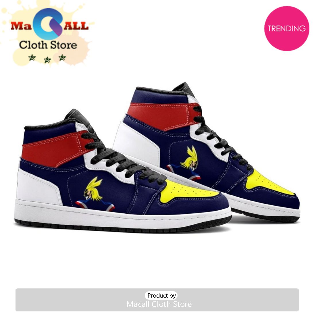 All Might My Hero Air Jordan 1 High Top Shoes