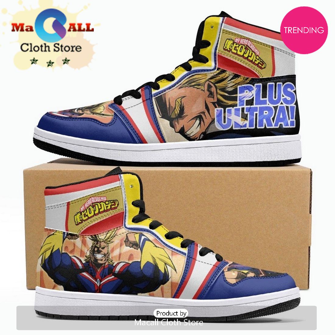 All Might Plus Ultra My Hero JD1 High Top Shoes