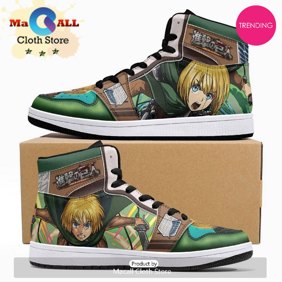 Armin Arlert Survey Corps Shingeki No Kyojin JD1 High Top Shoes