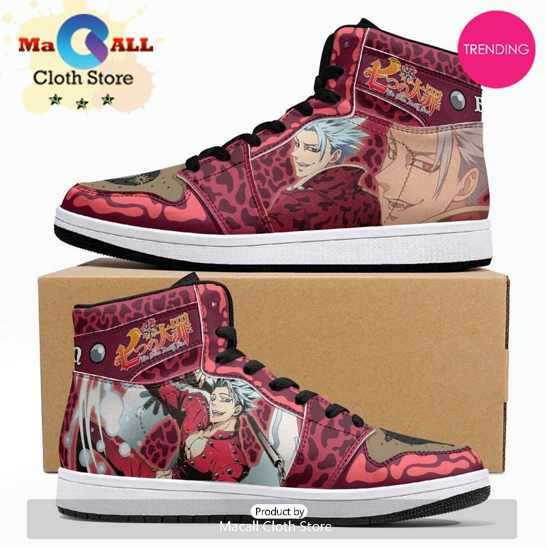 Ban Purgatory Seven Deadly Sins JD1 High Top Shoes