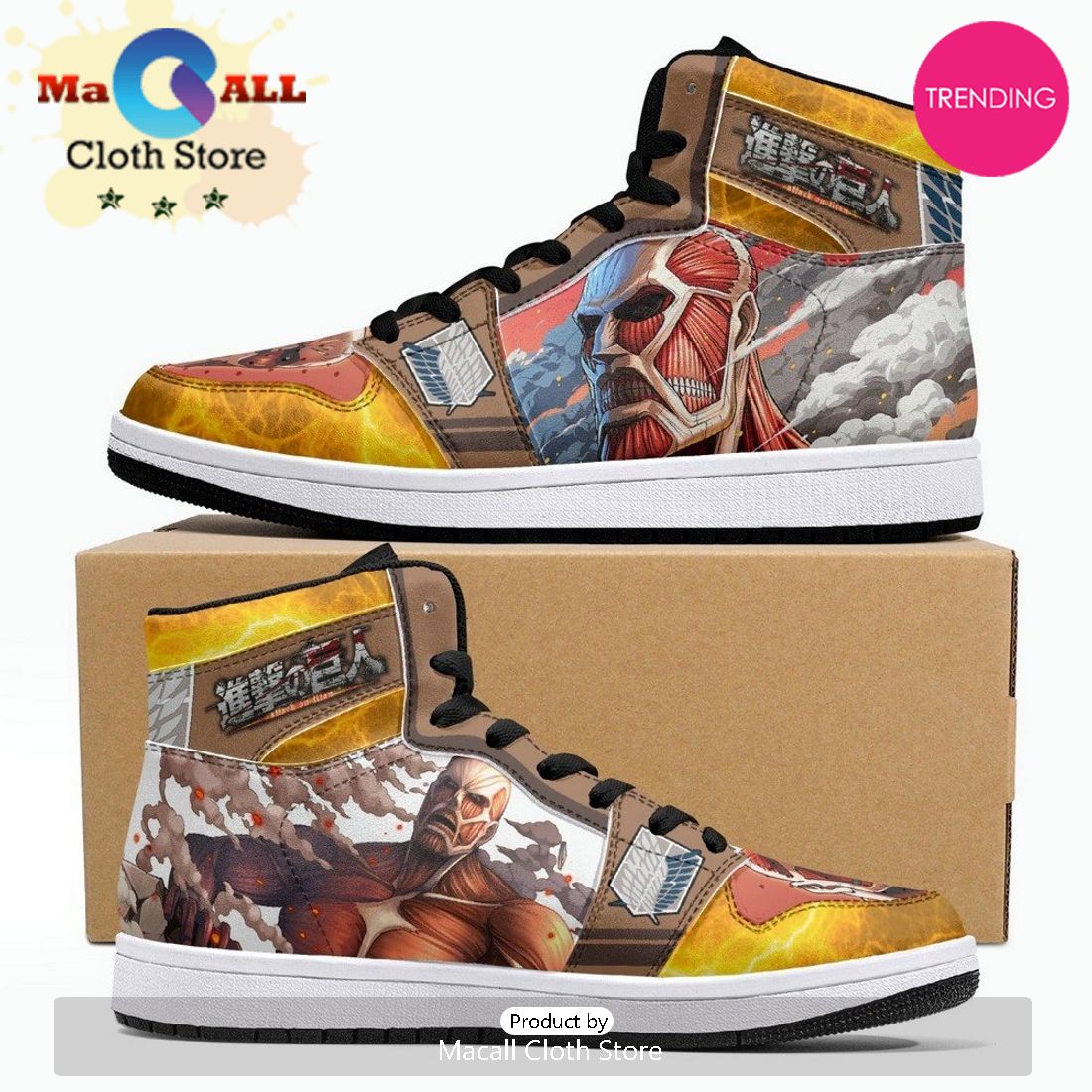 Bertholdt Hoover Colossal Titan Shingeki No Kyojin JD1 High Top Shoes