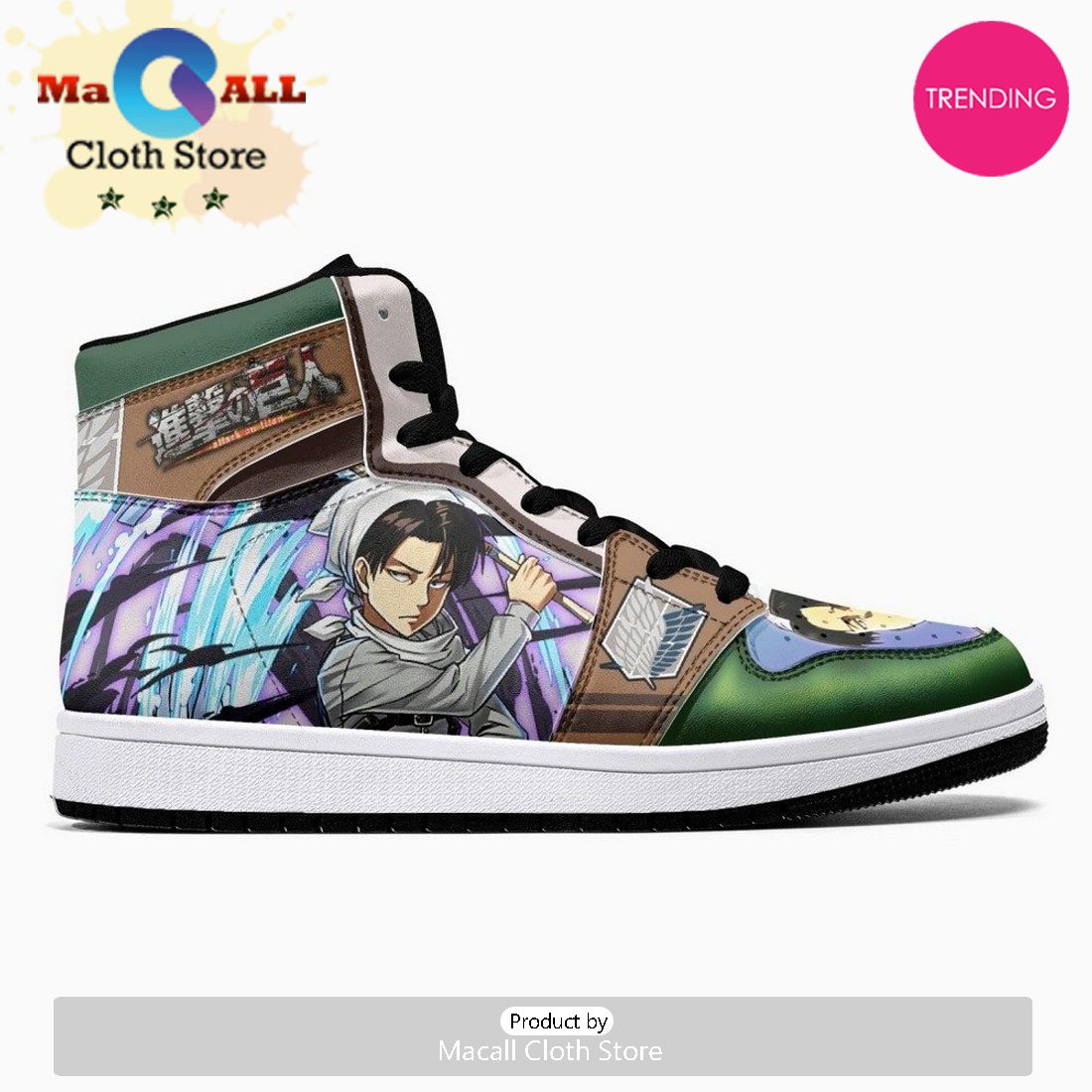 Captain Levi Cleaner Shingeki No Kyojin JD1 High Top Shoes
