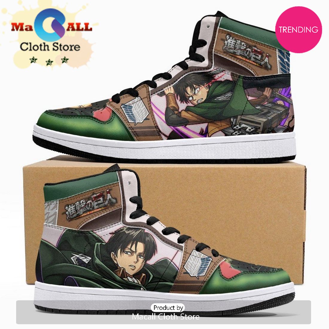 Captain Levi Shingeki No Kyojin JD1 High Top Shoes