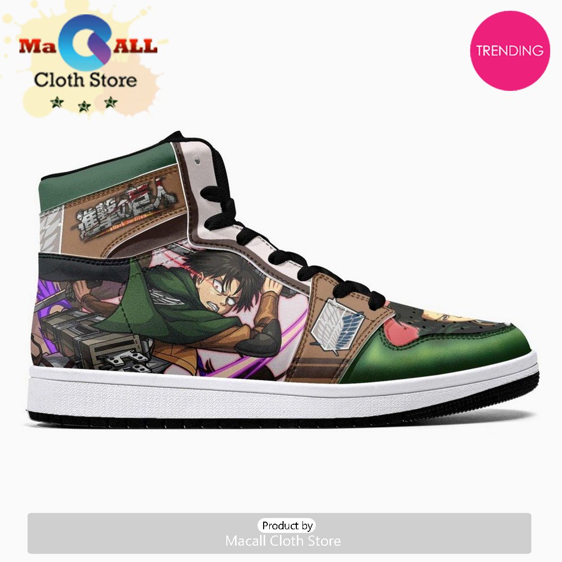 Captain Levi Shingeki No Kyojin JD1 High Top Shoes