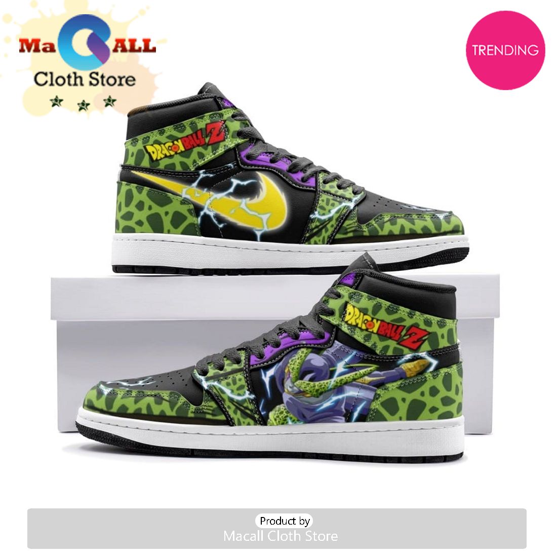 Cell Dragon Ball Z Air Jordan 1 High Top Shoes
