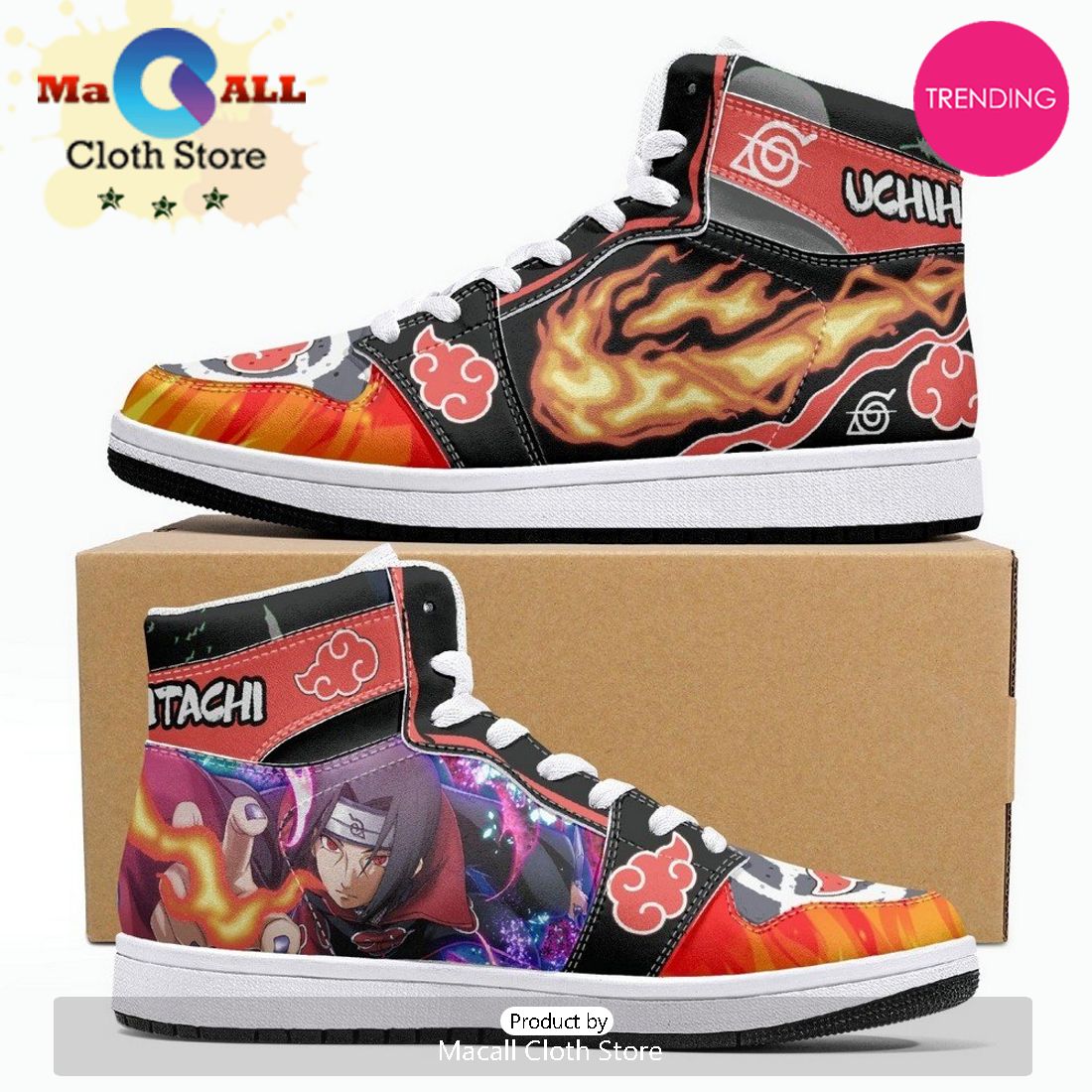 Clan Itachi Red Cloud Ninja Shippuden JD1 High Top Shoes