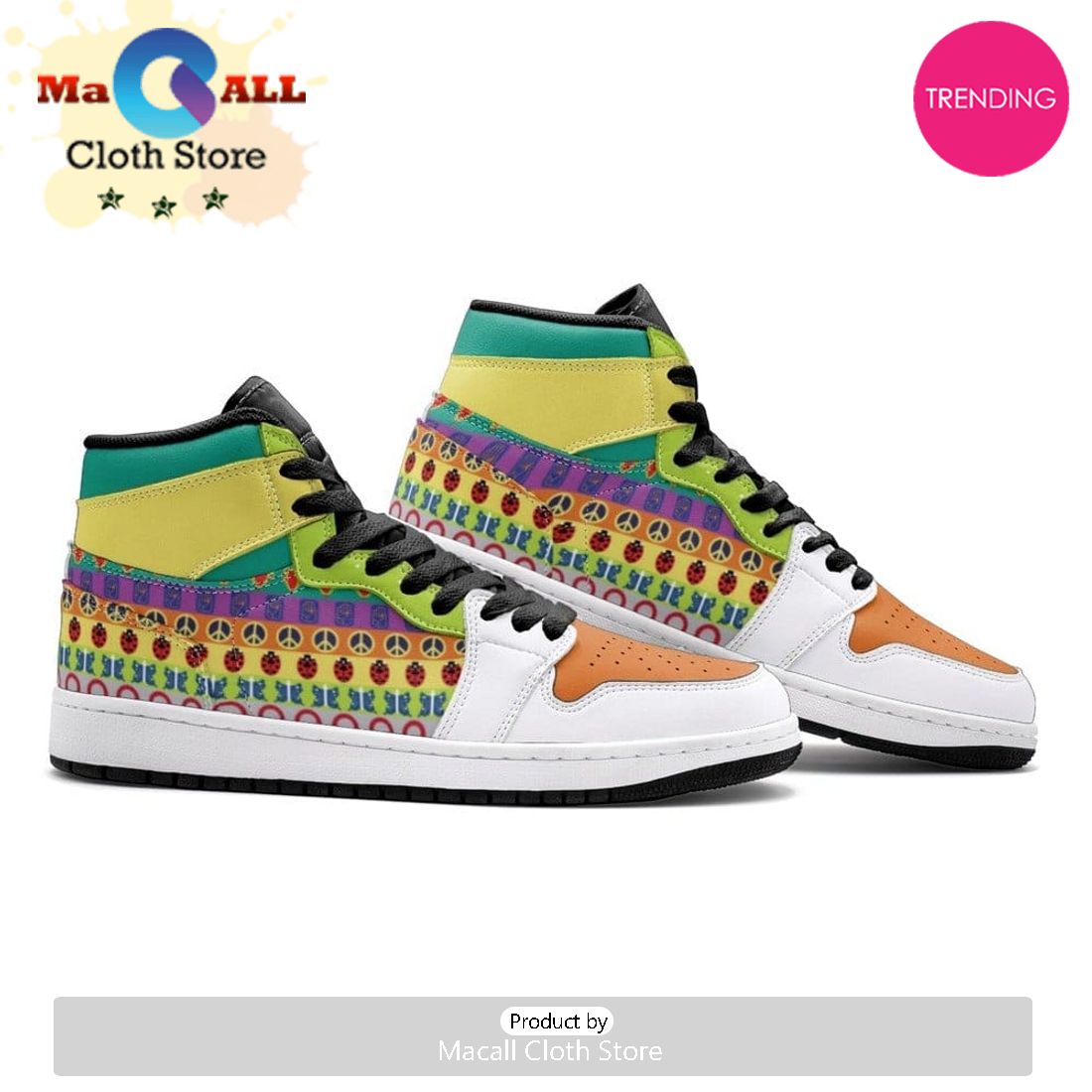 Colorful Patterns Air Jordan 1 High Top Shoes