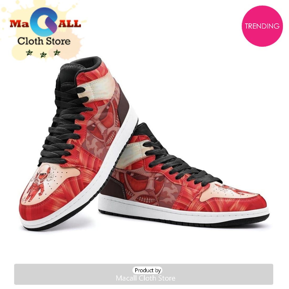 Colossal Titan Shingeki No Kyojin Air Jordan 1 High Top Shoes