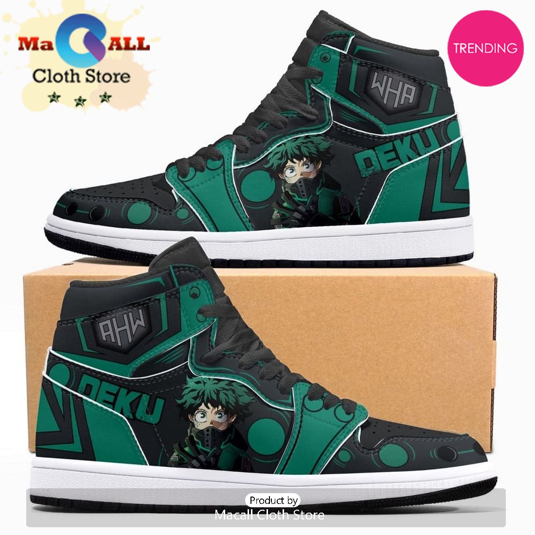 Deku WHA Air Jordan 1 High Top Shoes