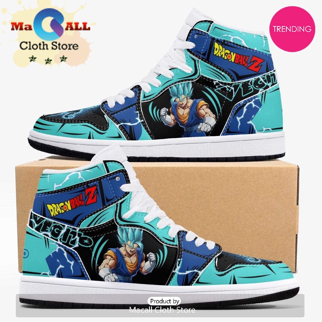 Dragon Ball Super Dbz Vegito Saiyan Blue AJ1 High Top Shoes