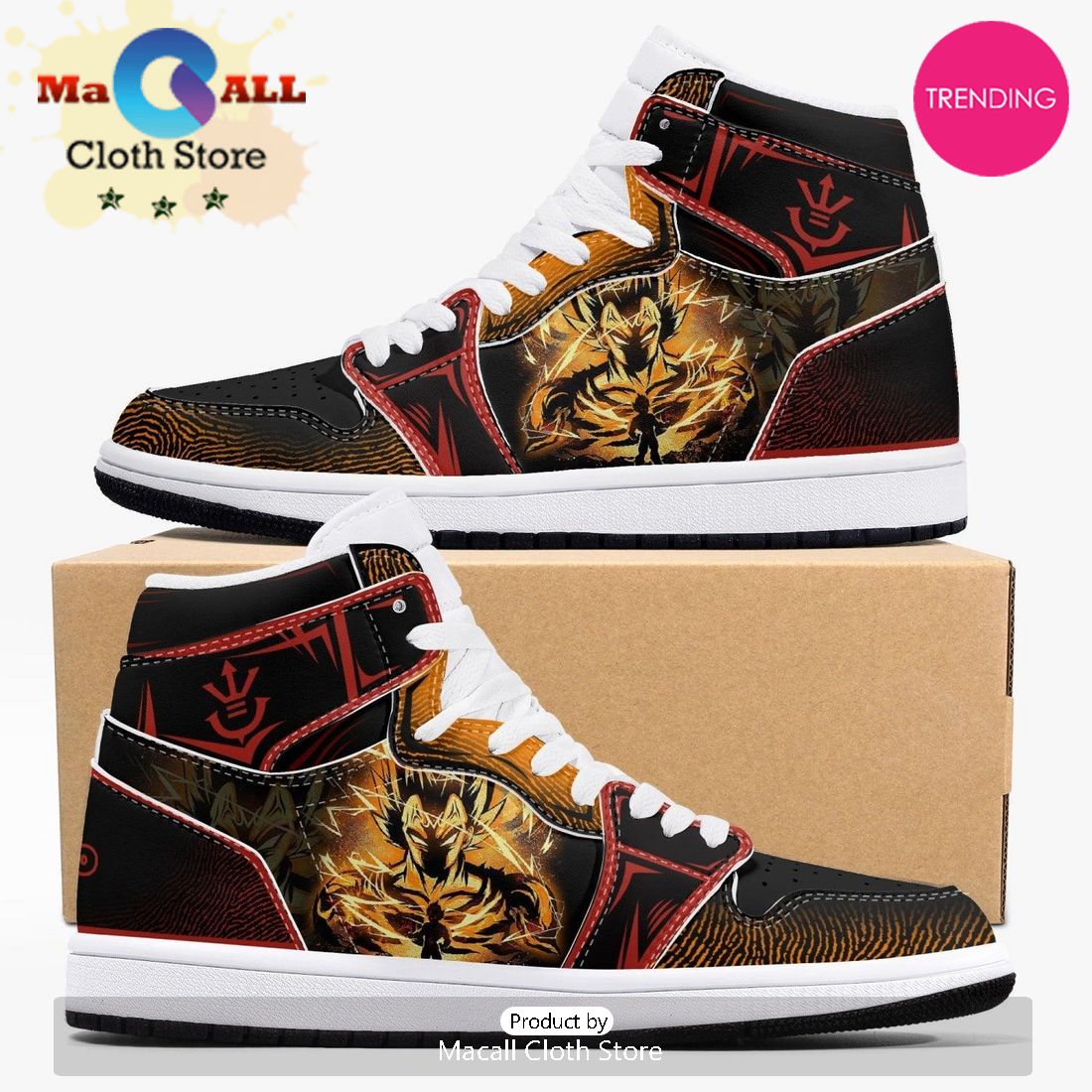 Dragon Ball Super Vegeta Ssj AJ1 High Top Shoes