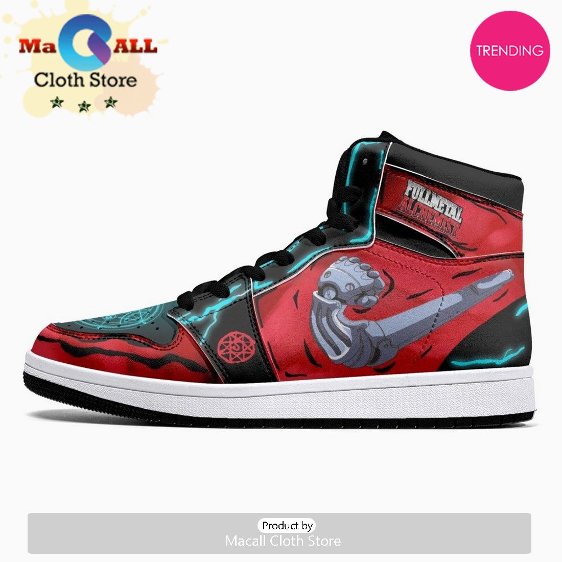 Edward And Alphonse Elric Fullmetal Alchemist JD1 High Top Shoes