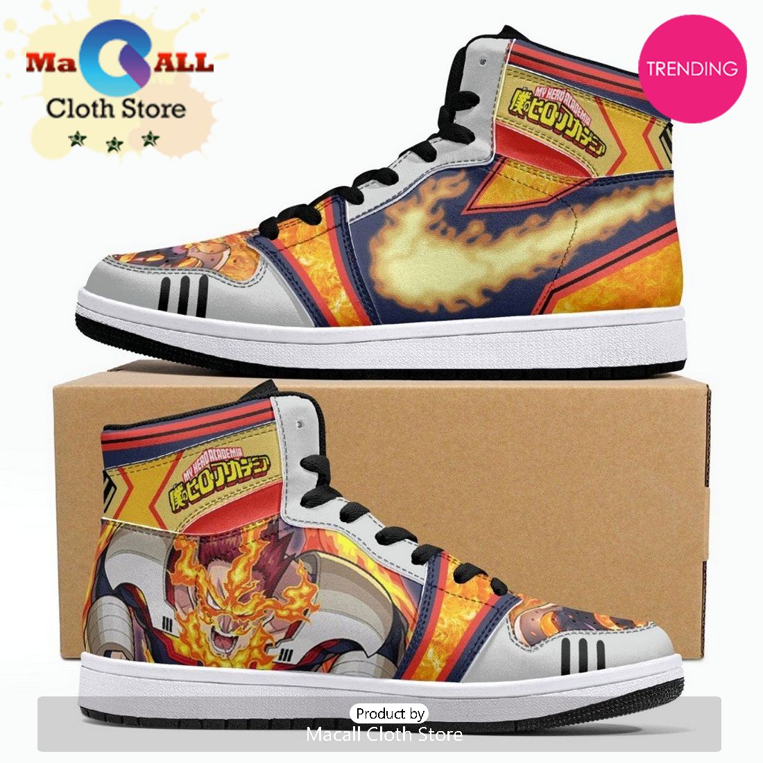 Enji Todoroki Endeavor My Hero JD1 High Top Shoes