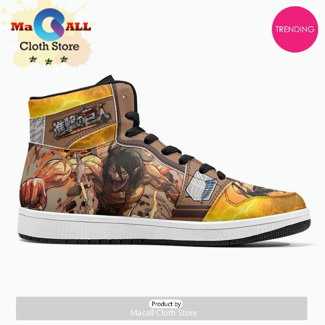 Eren Yeager Attack Titan Shingeki No Kyojin JD1 High Top Shoes
