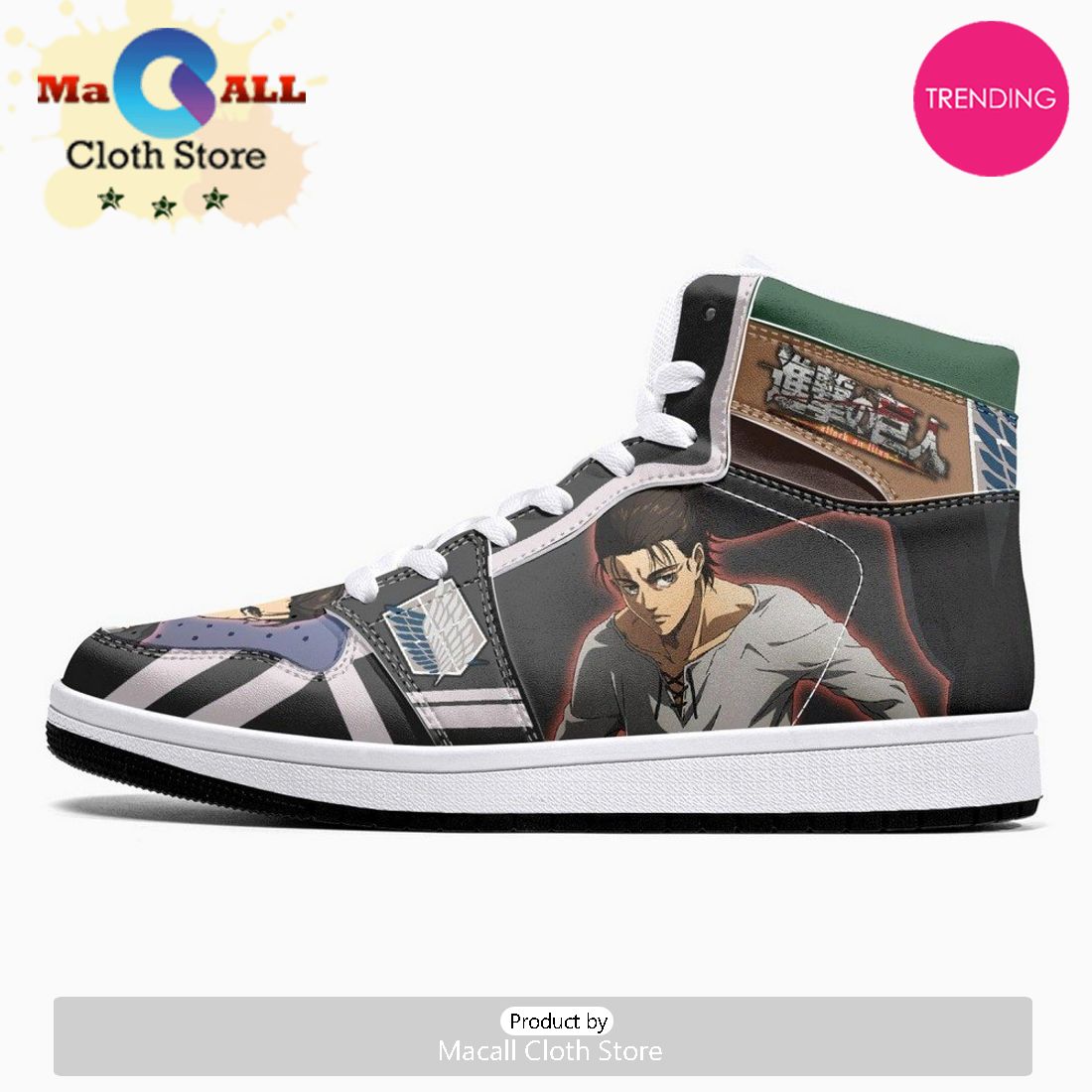 Eren Yeager Timeskip Shingeki No Kyojin JD1 High Top Shoes