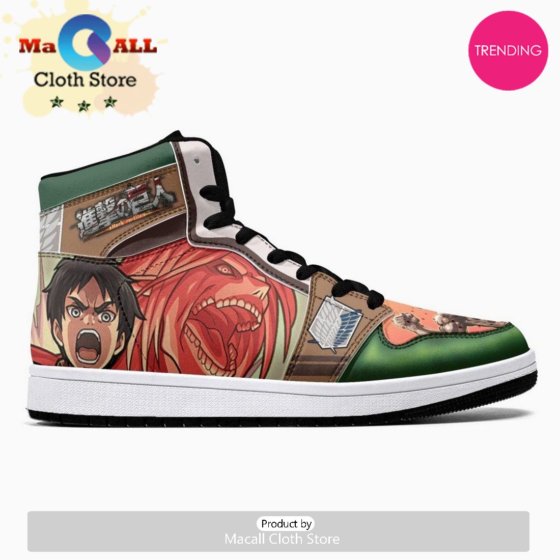 Eren Yeager Titan Transformation Shingeki No Kyojin JD1 High Top Shoes