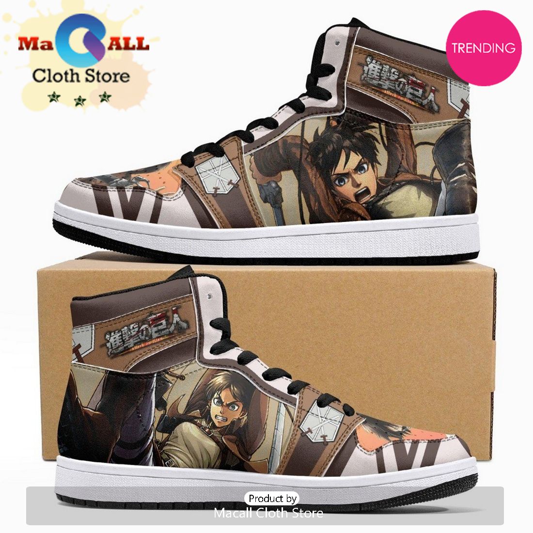 Eren Yeager Training Corps Shingeki No Kyojin JD1 High Top Shoes