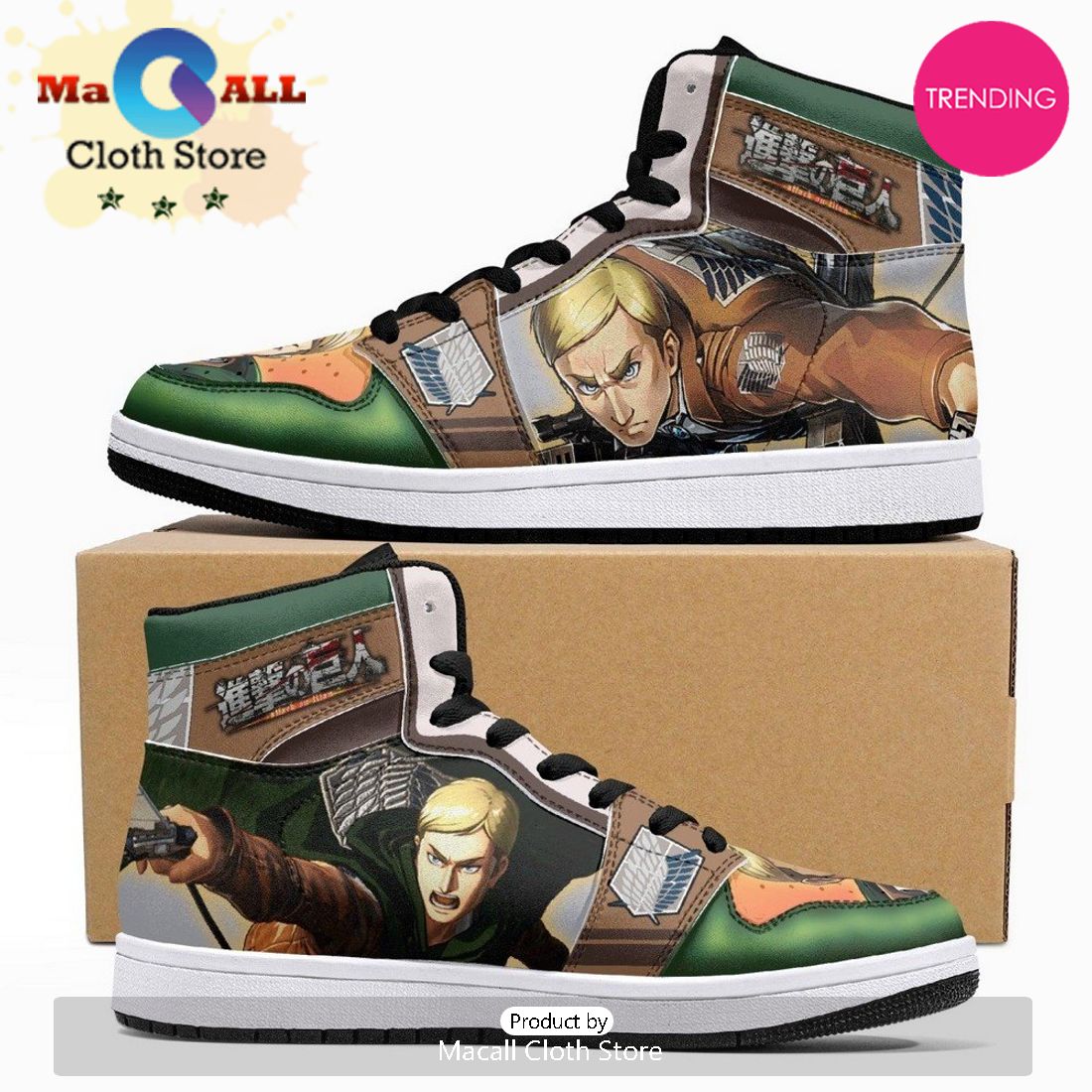 Erwin Smith Shingeki No Kyojin JD1 High Top Shoes