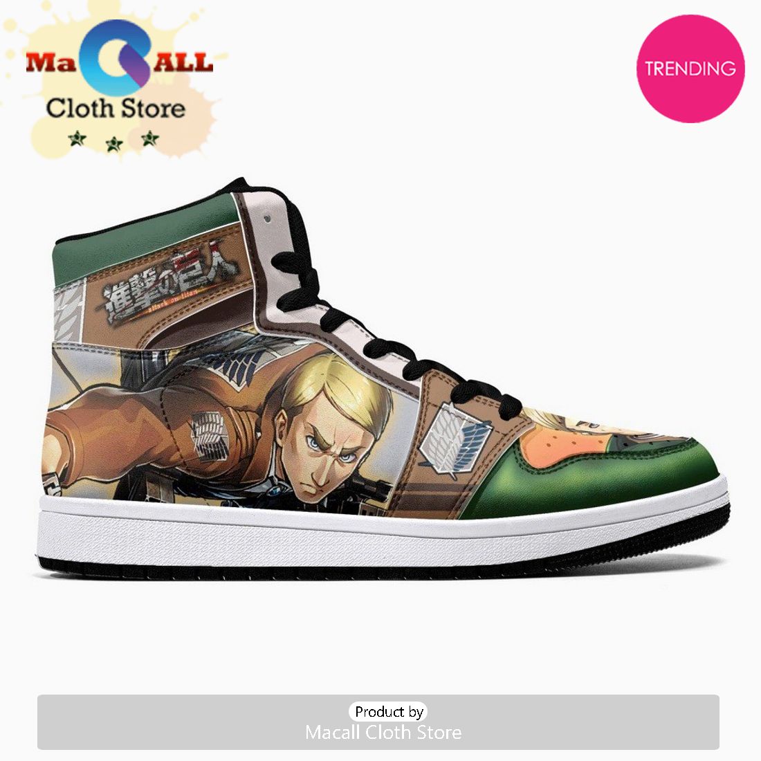 Erwin Smith Shingeki No Kyojin JD1 High Top Shoes
