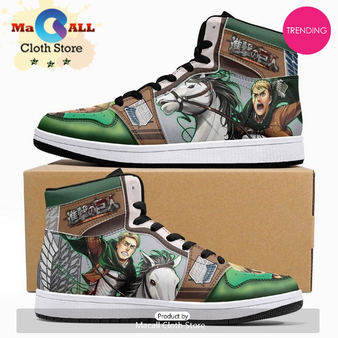 Erwin Smith Shinzou Wo Sasageyo Shingeki No Kyojin JD1 High Top Shoes