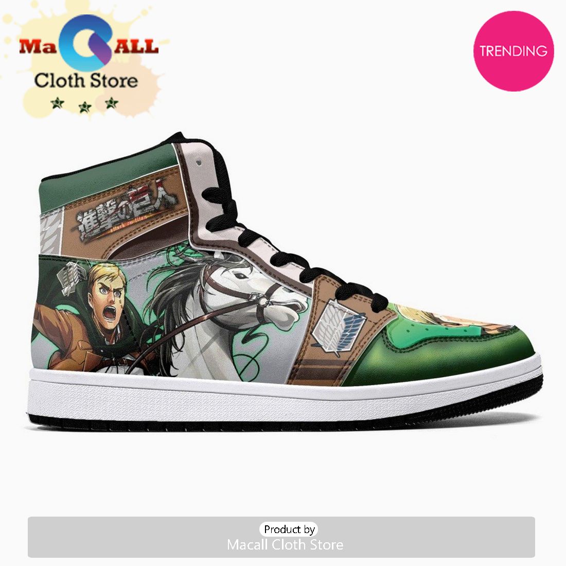Erwin Smith Shinzou Wo Sasageyo Shingeki No Kyojin JD1 High Top Shoes