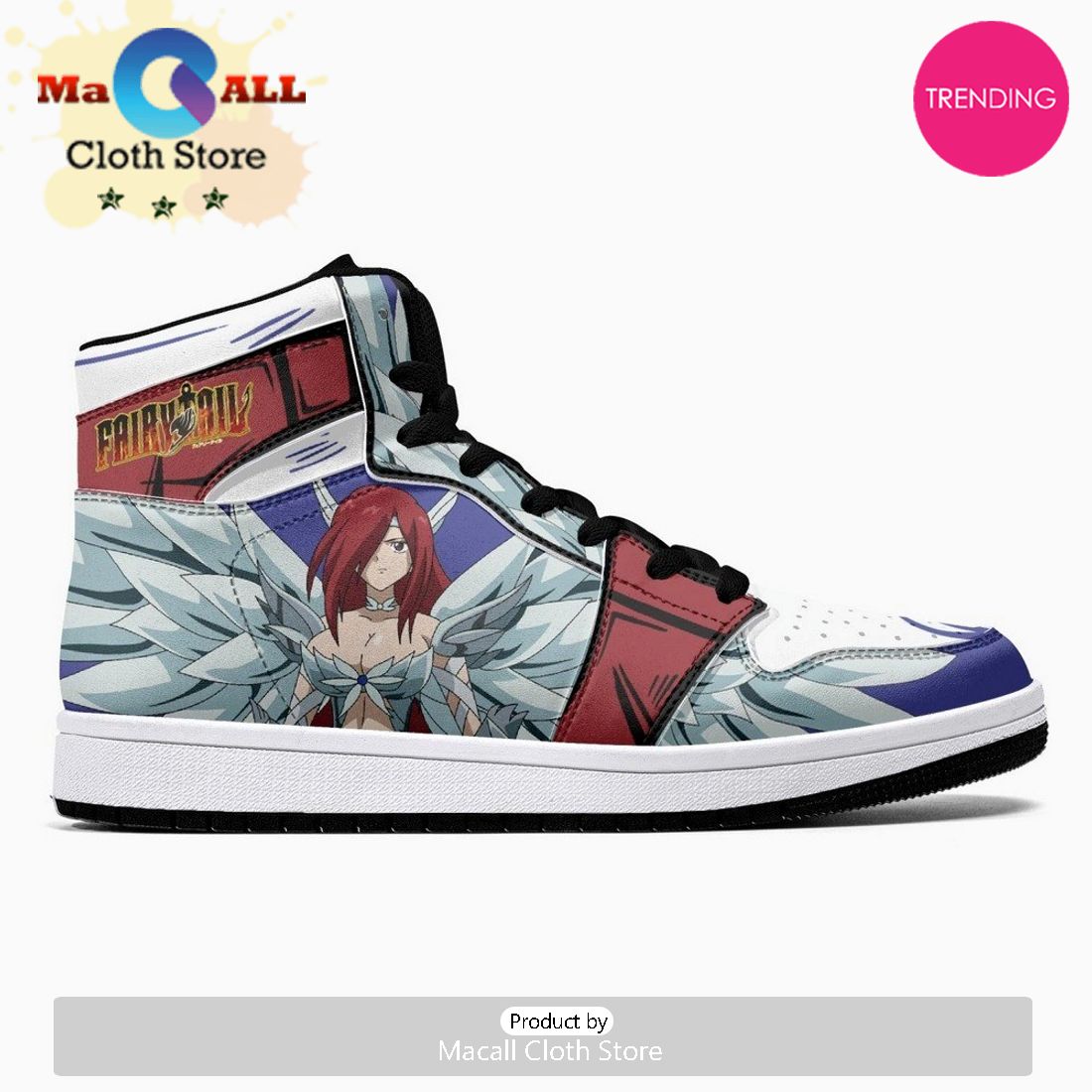 Erza Scarlet Heaven’s Wheel Armor Fairy Tail JD1 High Top Shoes