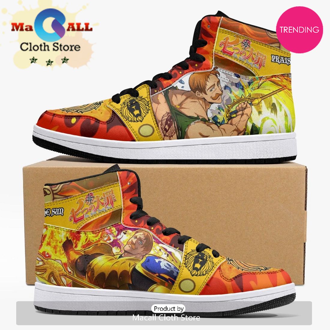 Escanor Praise The Sun Seven Deadly Sins JD1 High Top Shoes