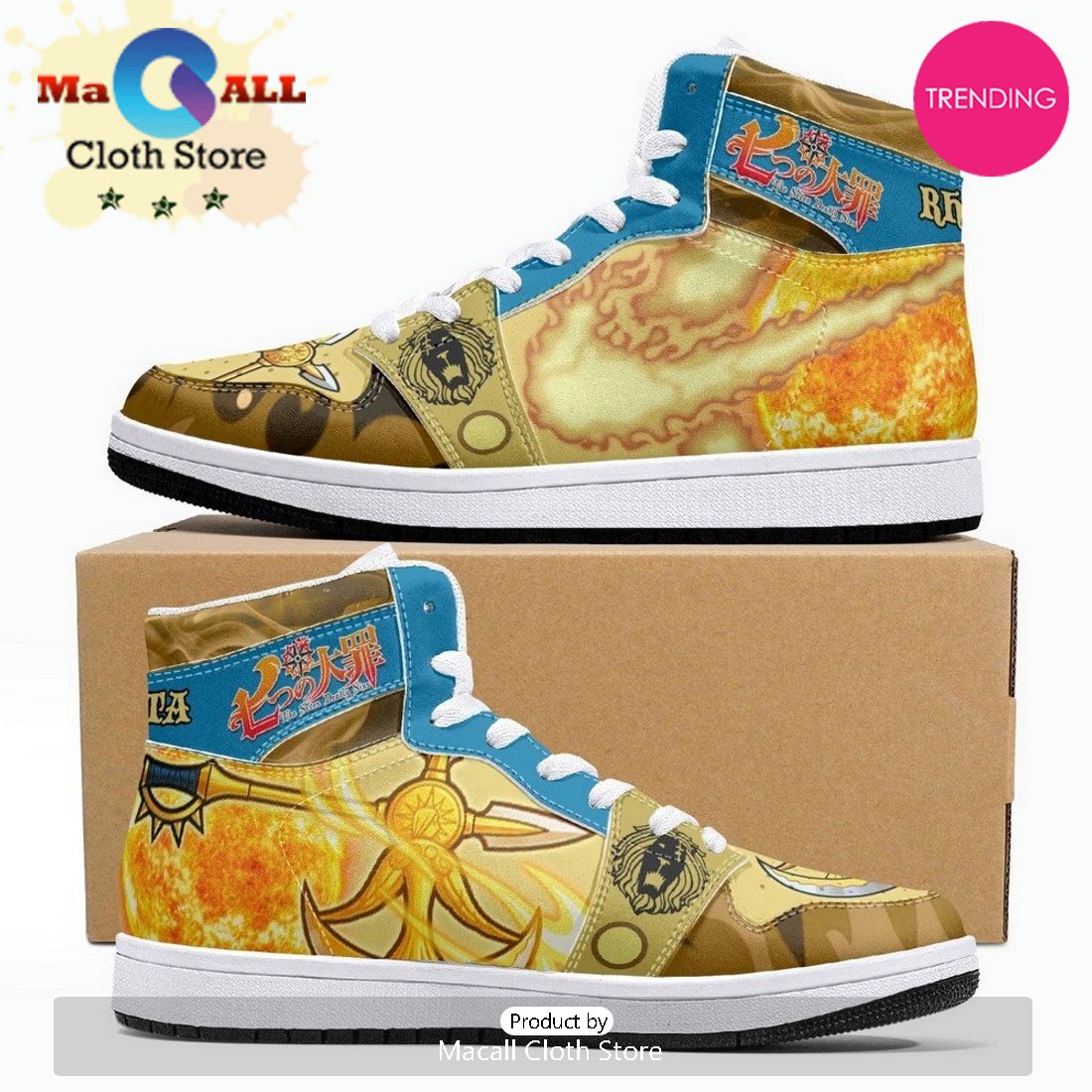 Escanor Rhitta Seven Deadly Sins JD1 High Top Shoes