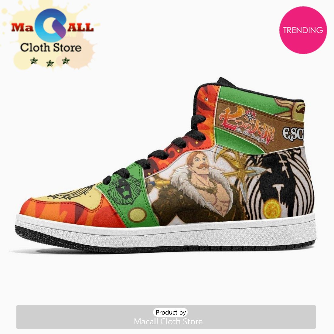 Escanor Seven Deadly Sins JD1 High Top Shoes