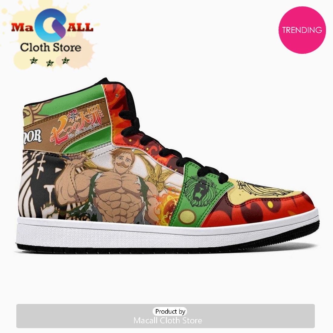 Escanor Seven Deadly Sins JD1 High Top Shoes