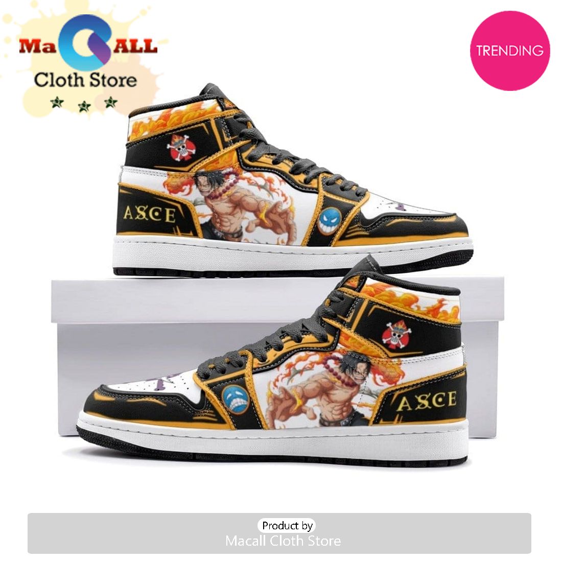 Fire Fist Ace One Piece Air Jordan 1 High Top Shoes
