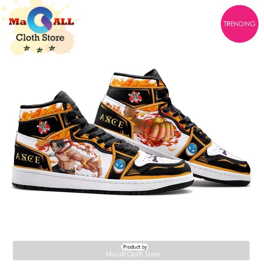Fire Fist Ace One Piece Air Jordan 1 High Top Shoes
