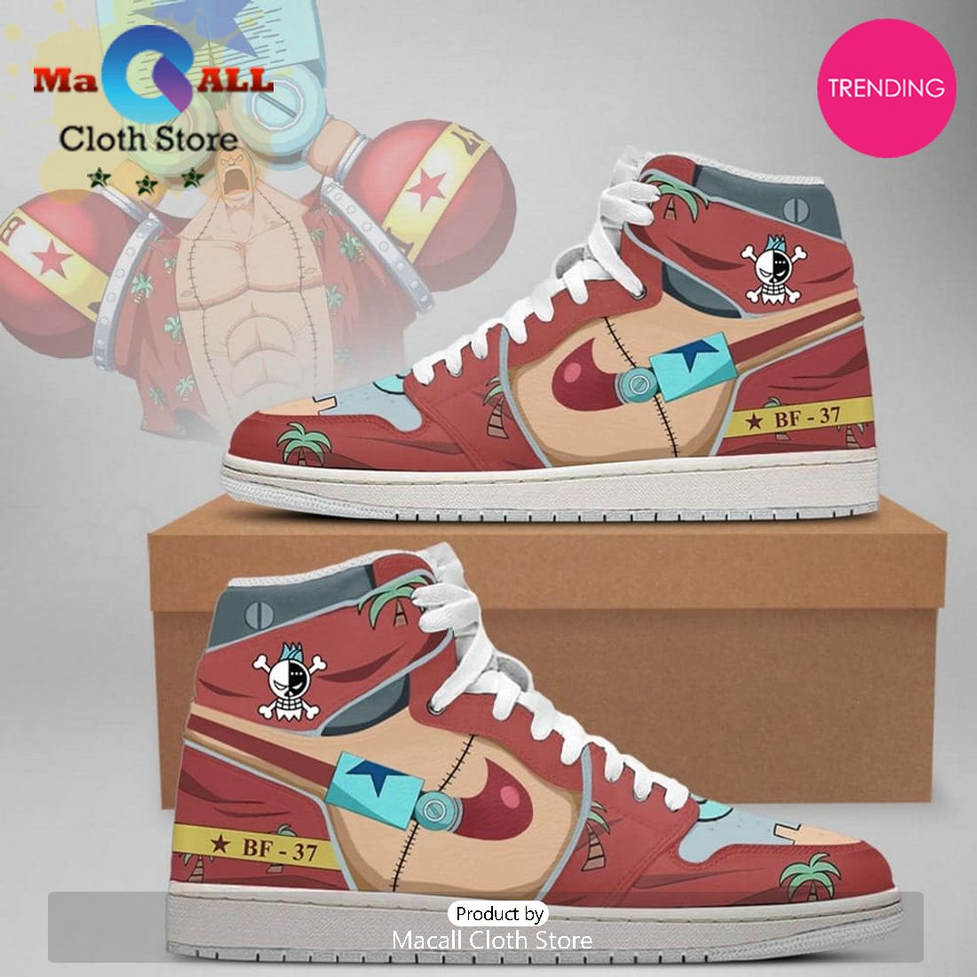 Franky One Piece Air Jordan 1 High Top Shoes